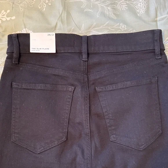 NWT: Loft High Rise Slim Flare Jeans in Jet Black Wash - Picture 5 of 6